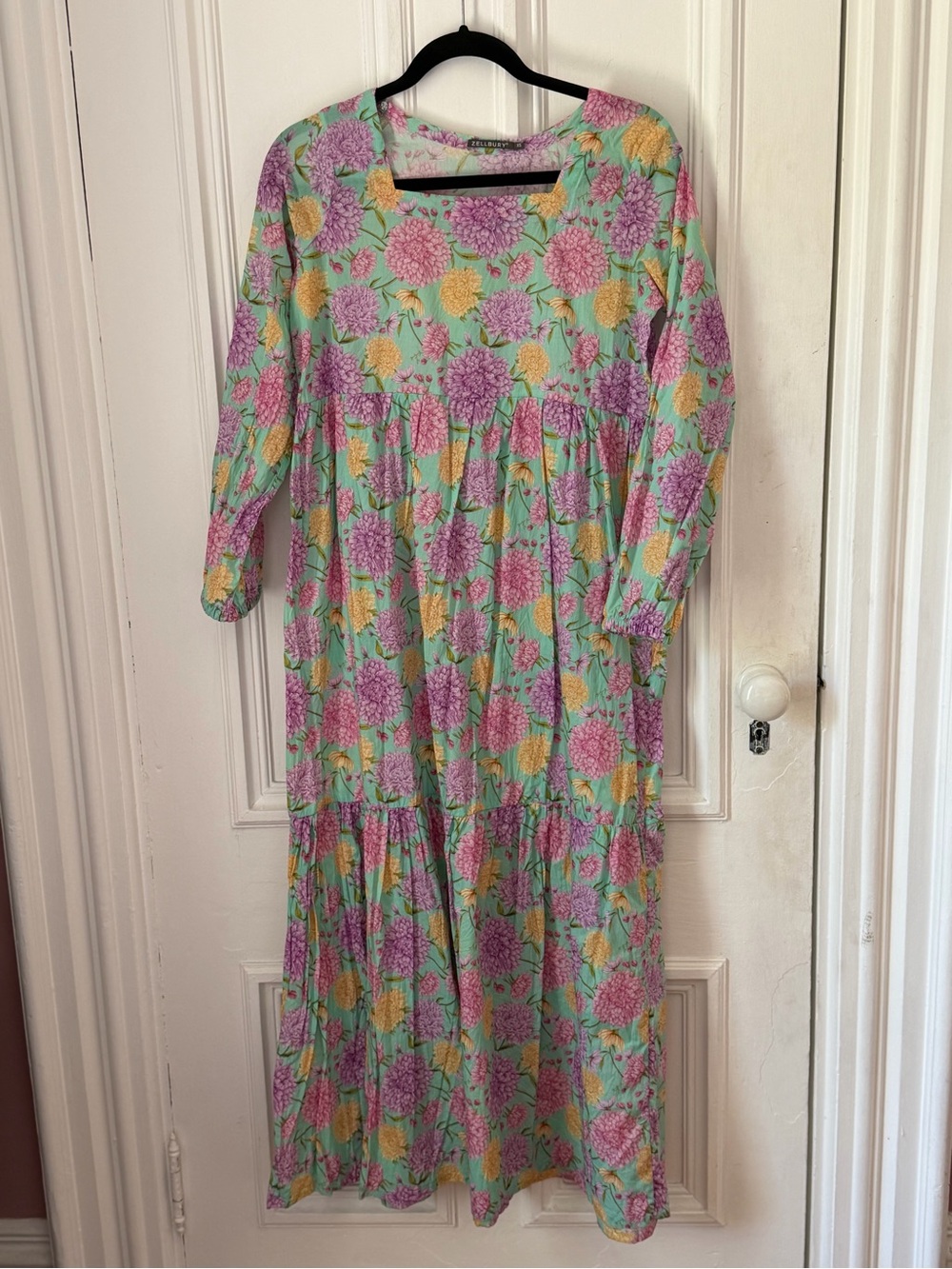 Women’s Zellbury Lawn Floral Long Sleeve Maxi Dress Lightweight Size XS